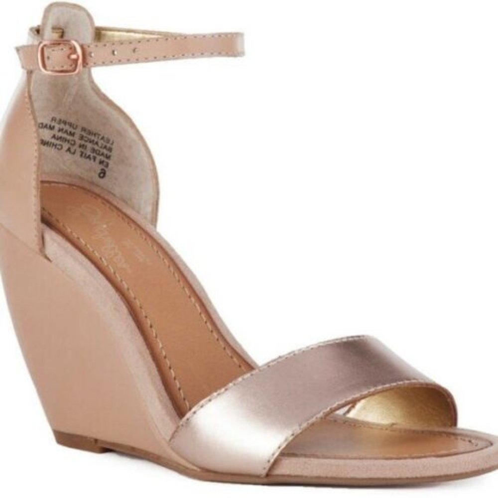Size 10 Leather Rose Gold Seychelles Wedge